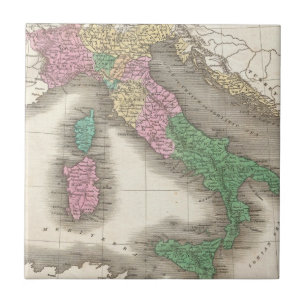 Carreau Carte Vintage de l'Italie (1827)