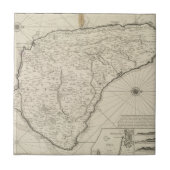 Carreau Carte vintage des Barbade (1725) (Devant)