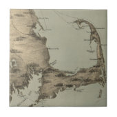 Carreau Carte Vintage du Cap Cod (1885) (Devant)