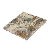 Carreau Carte vintage du Pôle du sud (Côté)