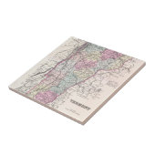 Carreau Carte vintage du Vermont (1855) (Côté)