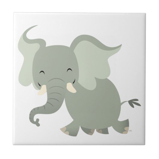 Carreau Carton d'éléphant joyeux (Devant)