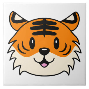 Carreau Carton doux et souriant tigre
