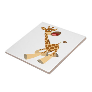 Carreau Carton mignon Ambling Giraffe Carrelage