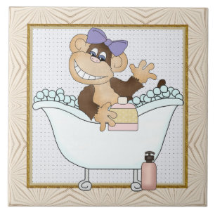 Carreau Carton Monkey Salle de bain carrelage amusant