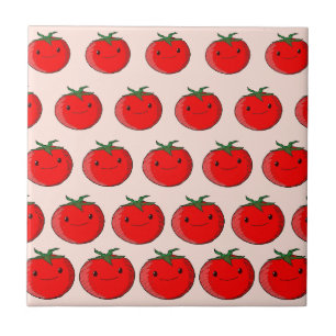 Carreau Cartoon mignon Tomate Motif Décoratif Individuel