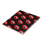 Carreau Cartoon Monster Vampire Lèvres pointes dents dents (Côté)