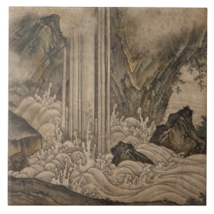 Carreau Cascade (art paysager japonais) (Kano Motonobu)