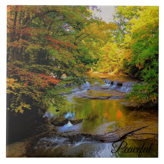 Carreau Cascade automnale dans le soleil du matin (Devant)