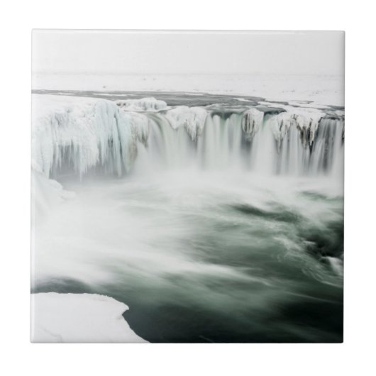 Carreau Cascade de Godafoss, hiver, Islande (Devant)