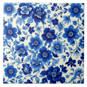 carreau cascade fleur bleue