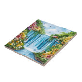 Carreau Cascade peinte à l'aquarelle (Côté)