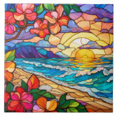 Carreau cascade tropicale Art du verre (Devant)