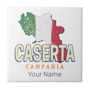 Carreau Caserta Italie Rétro Campanie Carte Souvenir Vinta