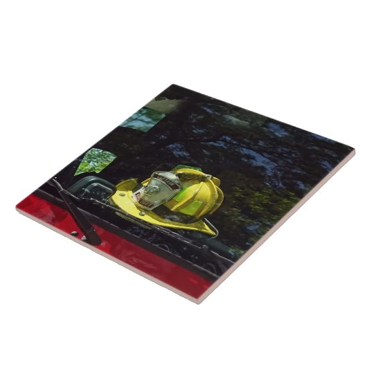 Carreau Casque du capitaine du feu jaune (Côté)