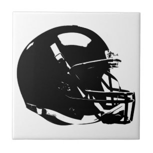 Carreau Casque noir blanc Pop Art Football