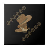 Carreau Casquette Cowboy sur Bottes Cowgirl (Devant)