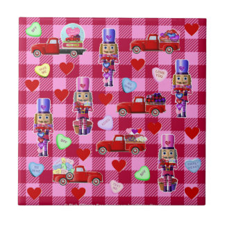 Carreau Casse-noix et petits camions rouges Saint-Valentin