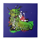 Carreau Cat Caterpillar vert (Devant)