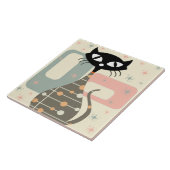 Carreau Cat du milieu du siècle moderne (Côté)