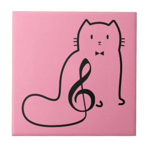 CARREAU CAT ET MUSIQUE NOTE