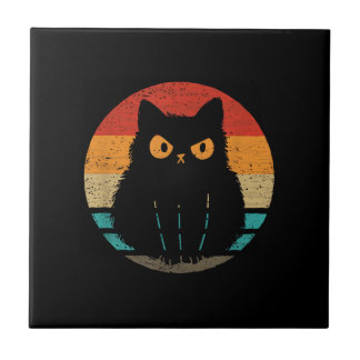 Carreau Cat Retro Style Vintage T-Shirt for Men Women Kids