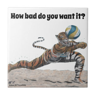 Carreau Cat Warrior Jouer Volleyball Imaginaire Carrelage 