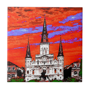 Carreau Cathédrale, la Nouvelle-Orléans, couleurs de