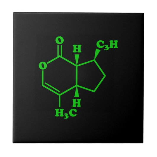 Carreau Catnip Nepetalactone Formule chimique moléculaire (Devant)