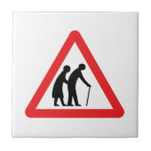 Carreau CAUTION Personnes âgées - Panneau de signalisation (Devant)