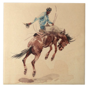 Carreau Cavalier de Bronc 2 par Edward Borein