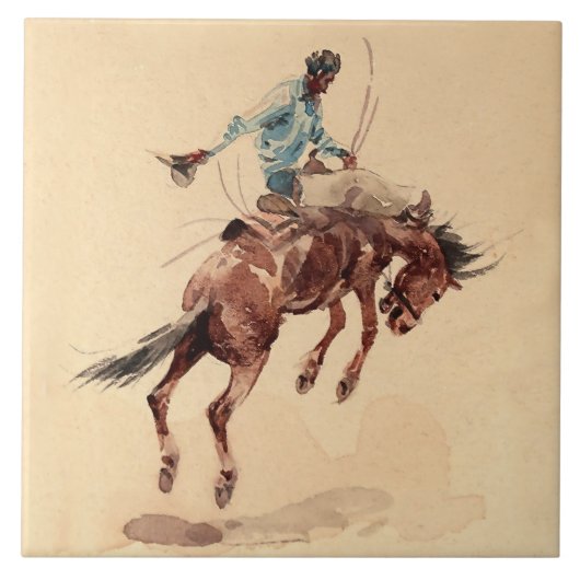 Carreau Cavalier de Bronc 2 par Edward Borein (Devant)