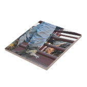 Carreau Cavalier de Taureau de rodéo de cowboy et (Côté)