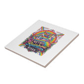 Carreau Cavalier Licorne Arc-en-Ciel Rétro (Côté)