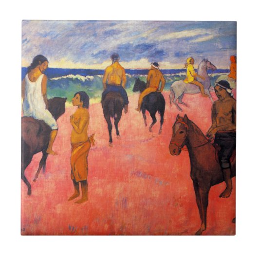 Carreau Cavaliers de Gauguin sur la tuile de plage (Devant)