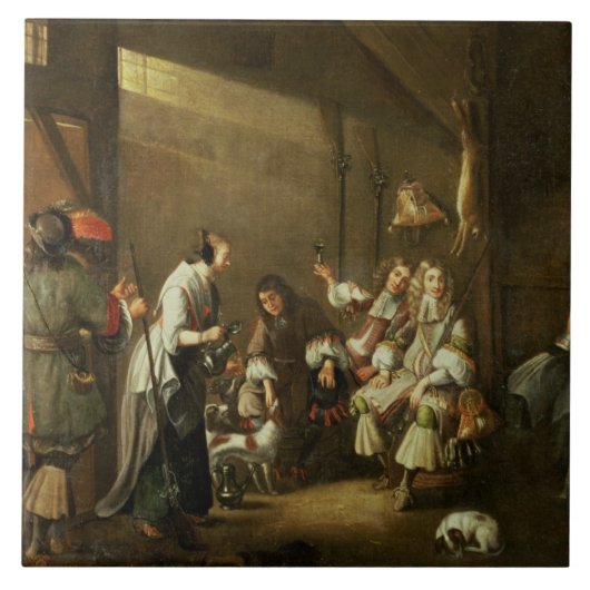 Carreau Cavaliers et compagnons faisant la bringue dans (Devant)