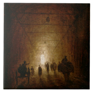 Carreau Cavaliers et piétons passant par un P arqué