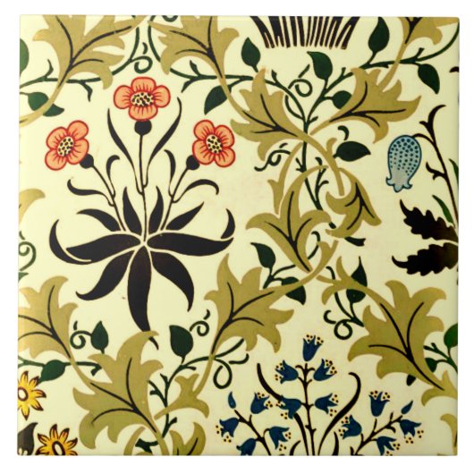 Carreau Celadine, vintage William Morris motif, (Devant)
