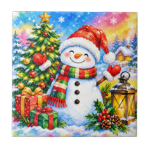 Célébration de bonhomme de neige de Noël à l'aquar