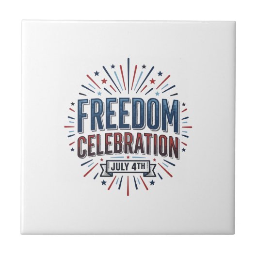 Carreau Célébration de la liberté 4 juillet Conception de (Devant)
