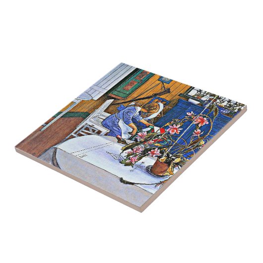 Carreau Célèbre peinture, Intérieur avec un Cactus (Côté)