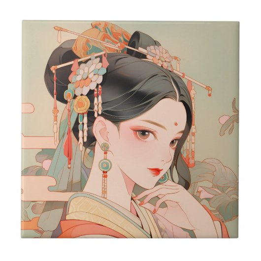 Carreau Célébrer les femmes chinoises traditionnelles (Devant)