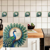 Carreau Céleste Peacock Bloom Bible Verse