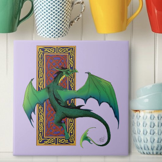 Carreau Céleste Pied Travail Dragon Vert Violet