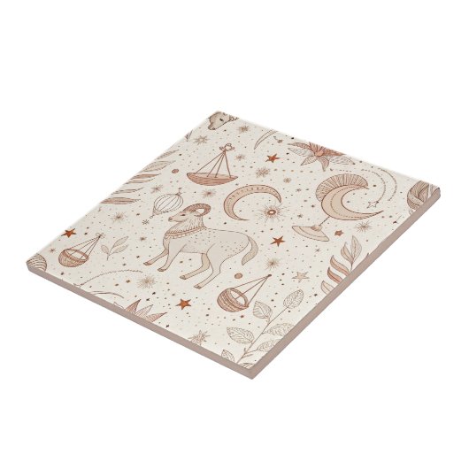 Carreau Celestial Botanical Pattern (1) (Côté)