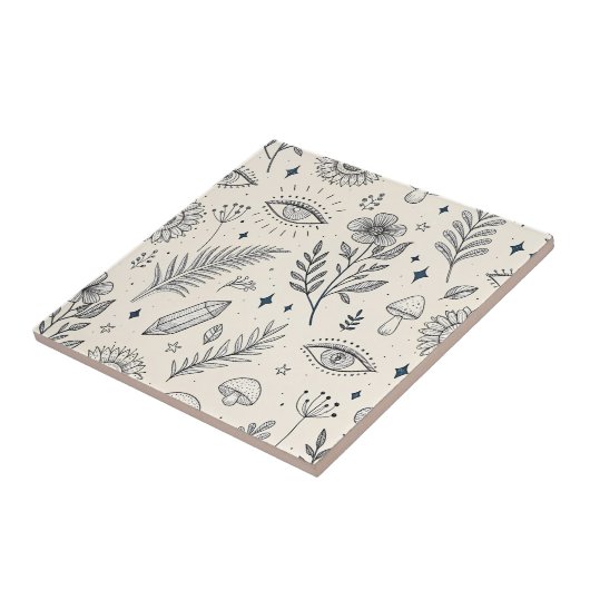 Carreau Celestial Botanical Pattern (4) (Côté)