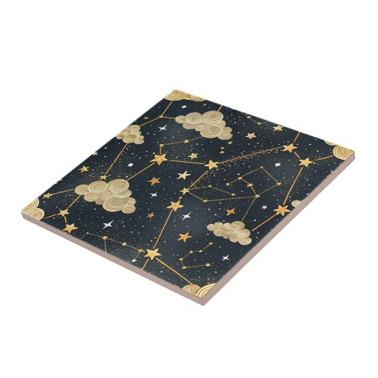 Carreau Celestial Constellation Star Pattern (2) (Côté)
