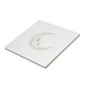 Carreau Celestial Crescent Moon Face Gold Silver White (Côté)
