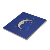 Carreau Celestial Crescent Moon with Face Gold Dark Blue (Côté)