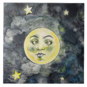 Carreau Celestial Funny Moon Stars Sky (Devant)